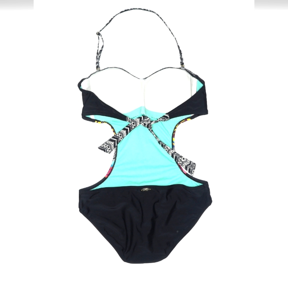 Jessica Simpson Pink and Black One Piece Swimsuit Size Medium - Picture 2 of 2